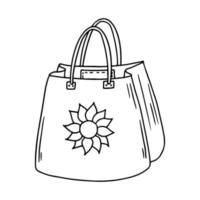 damenhandtasche im handgezeichneten gekritzelstil. weibliche Accessoire-Element-Vektor-Illustration. vektor