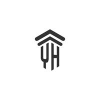 yh-Initiale für das Logo-Design einer Anwaltskanzlei vektor