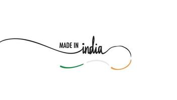 Vektorillustration von Made in India in minimalistischer Typografie. vektor