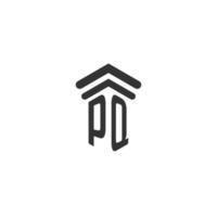 pq första för lag fast logotyp design vektor