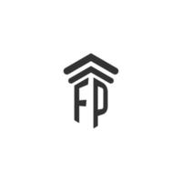 fp första för lag fast logotyp design vektor