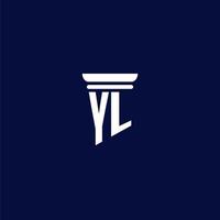 yl anfängliches Monogramm-Logo-Design für eine Anwaltskanzlei vektor