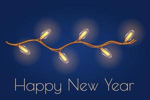 jul lysande krans. ny år dekorativ element av orange lampor. realistisk 3d design ljus effekt. vektor illustration
