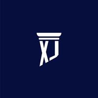 xj anfängliches Monogramm-Logo-Design für eine Anwaltskanzlei vektor