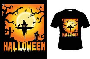 Halloween trendiges Grafik-T-Shirt-Design vektor