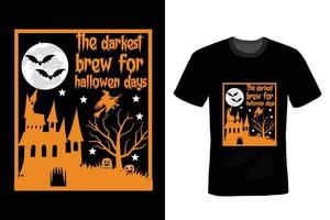 Halloween trendiges Grafik-T-Shirt-Design vektor