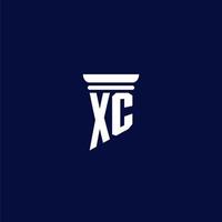 xc första monogram logotyp design för lag fast vektor
