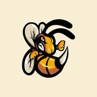 bee maskot logotyp vektor