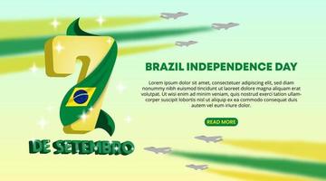 7 de setembro brasilien unabhängigkeitstag hintergrund mit düsenflugzeugattraktion vektor
