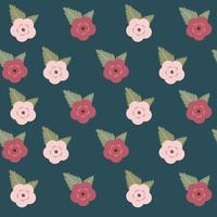 sömlös ro florar mönster i röd och rosa färger vektor illustration. lämplig för tyg, tapet, kort, textil, stationär