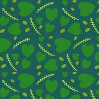 blommig upprepa grön kärlek form löv mönster. lämplig för textil, tyg, tapet, inslagning, och Kläder vektor