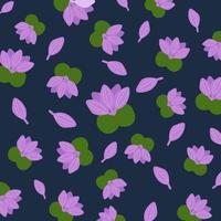 florales Wiederholungsmuster mit lila Blüten. geeignet für Textilien, Stoffe, Tapeten, Verpackungen und Kleidung vektor