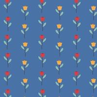 tulpan blommig mönster i röd och gul vektor illustration. lämplig för Kläder, tyg, textil, inslagning, vägg papper