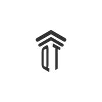 qt-Initiale für das Logo-Design einer Anwaltskanzlei vektor