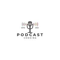 mat podcast spatel logotyp vektor ikon symbol illustration design