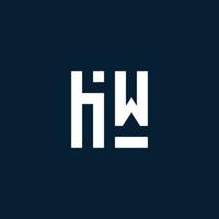 H w första monogram logotyp med geometrisk stil vektor