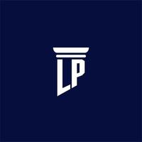 lp anfängliches Monogramm-Logo-Design für eine Anwaltskanzlei vektor