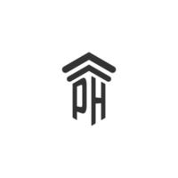 ph-Initiale für das Logo-Design einer Anwaltskanzlei vektor
