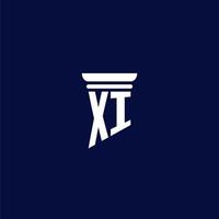 xi anfängliches Monogramm-Logo-Design für eine Anwaltskanzlei vektor