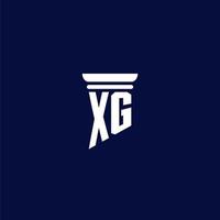 xg första monogram logotyp design för lag fast vektor