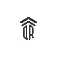 qr-Initiale für das Logo-Design einer Anwaltskanzlei vektor