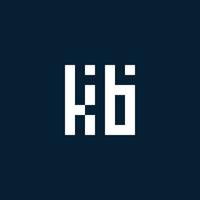 kb första monogram logotyp med geometrisk stil vektor