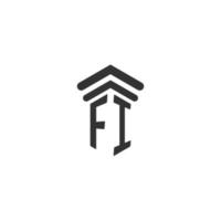 fi första för lag fast logotyp design vektor