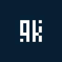 qk Anfangsmonogramm-Logo mit geometrischem Stil vektor