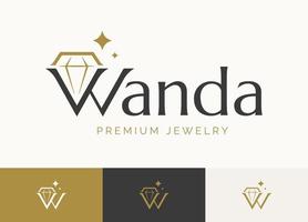 Luxus glänzendes Diamant-Logo-Design vektor