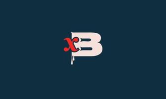 alphabet buchstaben initialen monogramm logo bx, xb, b und x vektor