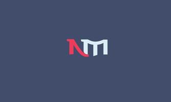 alfabetet bokstäver initialer monogram logotyp nm, mn, n och m vektor