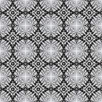 blomma abstrakt svart och vit sömlös mönster bakgrund, etnisk svartvit tyg botnaisk stil. vektor
