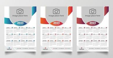 2023 einseitige Wandkalender-Designvorlage vektor