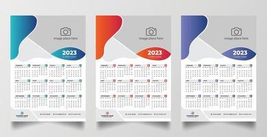 2023 einseitige Wandkalender-Designvorlage vektor