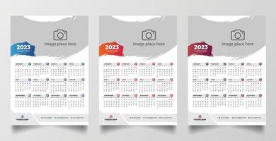 2023 einseitige Wandkalender-Designvorlage vektor