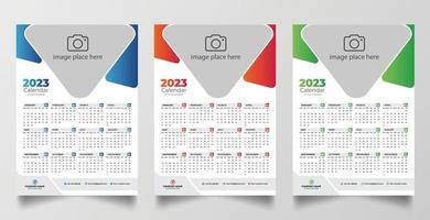 2023 einseitige Wandkalender-Designvorlage vektor