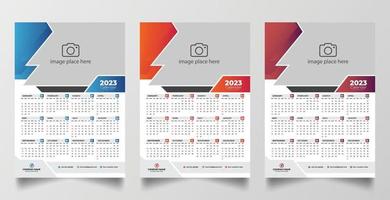 2023 einseitige Wandkalender-Designvorlage vektor