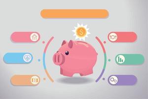 Infografik Geld sparen vektor