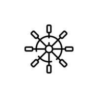 roder, nautisk, fartyg, båt prickad linje ikon vektor illustration logotyp mall. lämplig för många syften.