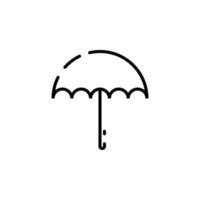 Regenschirm, Wetter, Schutz gepunktete Linie Symbol Vektor Illustration Logo Vorlage. für viele Zwecke geeignet.