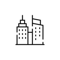 stad, stad, urban prickad linje ikon vektor illustration logotyp mall. lämplig för många syften.
