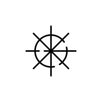 roder, nautisk, fartyg, båt prickad linje ikon vektor illustration logotyp mall. lämplig för många syften.