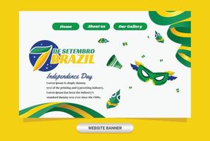 hemsida visa för Brasilien oberoende dag vektor