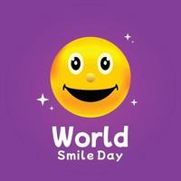 leende ikon för värld leende dag hälsningar vektor