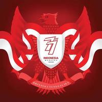 indonesischer Unabhängigkeitsposten mit Logo des 77. Jahres vektor