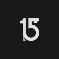 15 flache Logo-Icons und Vektordesign-Vorlagen. Monogramm Nummer eins und fünf. Logo fünfzehn