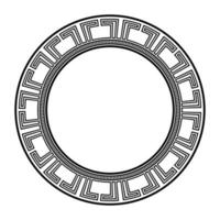 gammal grekisk nyckel runda ram, geometrisk labyrint prydnad, grekland slingra sig, mönster borsta, svart vektor illustration, egyptisk, assian motiv