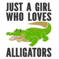 bara en flicka vem förälskelser alligatorer vektor