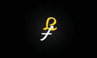 alfabetet bokstäver initialer monogram logotyp lf, fl, l och f vektor
