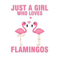 bara en flicka vem förälskelser flamingos vektor